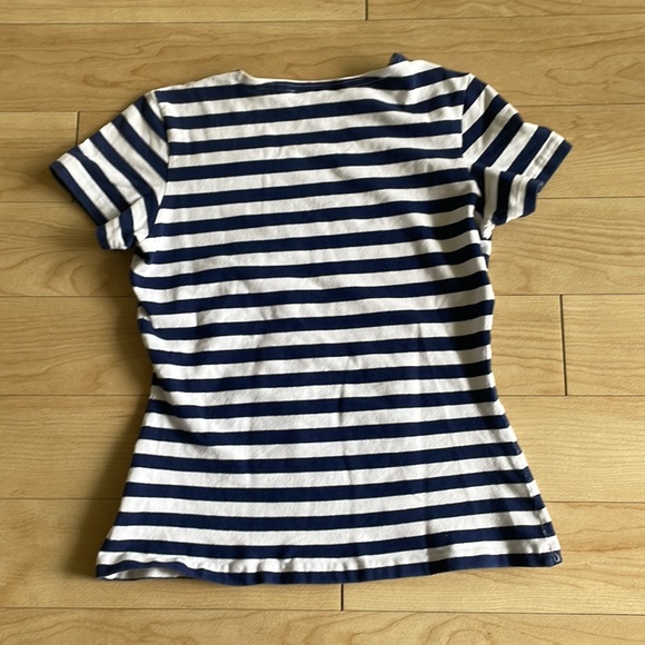Karen Kane lifestyle navy and white striped shirt size medium made in the USA - Picture 3 of 6